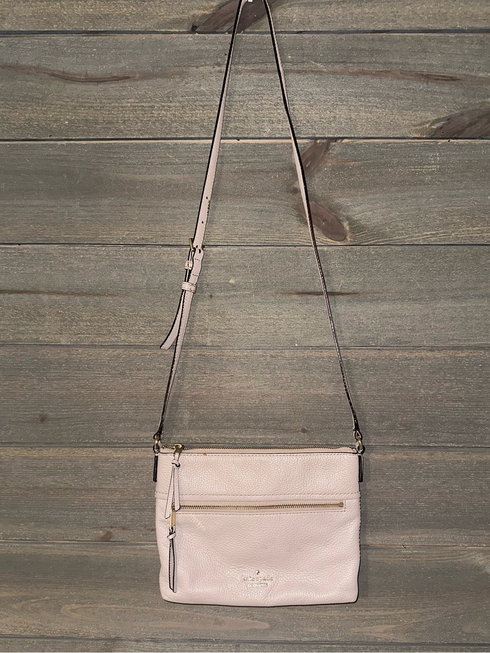 Kate Spade Mauve Pink Pebbled Leather Crossbody Bag
